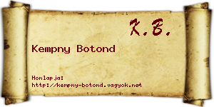 Kempny Botond névjegykártya